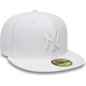 hvid-justerbar-flad-kasket-59fifty-white-on-white-fra-new-york-yankees-mlb-fra-new-era