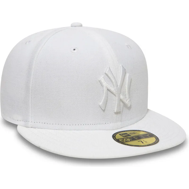 kasketter-flad-hvid-tilpasset-59fifty-white-on-white-fra-new-york-yankees-mlb-af-new-era