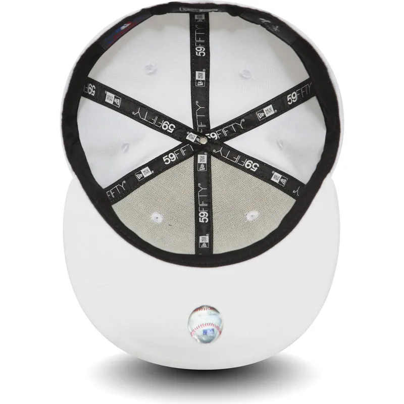kasketter-flad-hvid-tilpasset-59fifty-white-on-white-fra-new-york-yankees-mlb-af-new-era
