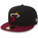 sort-justerbar-flat-cap-59fifty-essential-fra-miami-heat-nba-fra-new-era