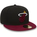 kasketter-flad-sort-tilpasset-59fifty-essential-fra-miami-heat-nba-af-new-era