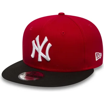 kasketter-flad-rod-snapback-ajustable-9fifty-cotton-block-fra-new-york-yankees-mlb-af-new-era