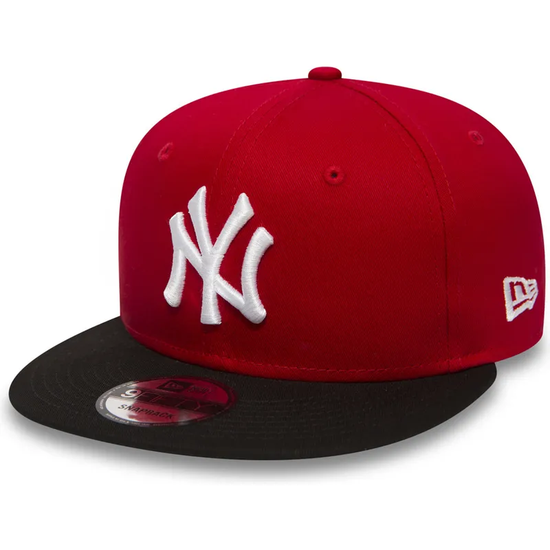 kasketter-flad-rod-snapback-ajustable-9fifty-cotton-block-fra-new-york-yankees-mlb-af-new-era