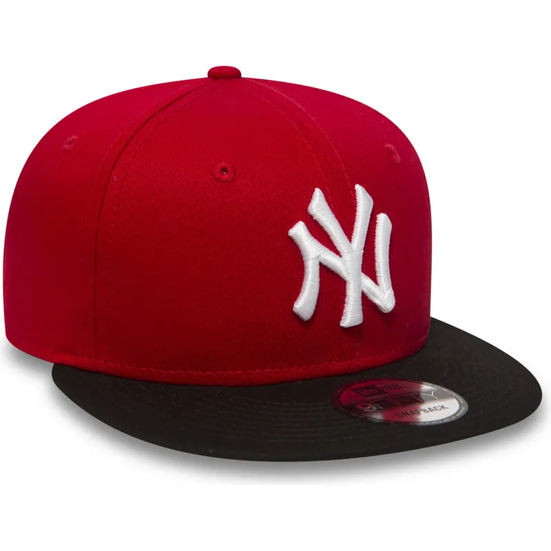 kasketter-flad-rod-snapback-ajustable-9fifty-cotton-block-fra-new-york-yankees-mlb-af-new-era