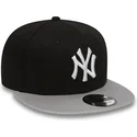 kasketter-flad-sort-snapback-ajustable-9fifty-cotton-block-fra-new-york-yankees-mlb-af-new-era