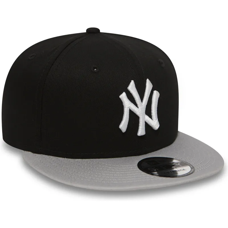 kasketter-flad-sort-snapback-ajustable-9fifty-cotton-block-fra-new-york-yankees-mlb-af-new-era