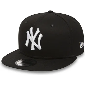 New Era New York Yankees MLB 9FIFTY White on Black justerbar sort fladskærm kasket