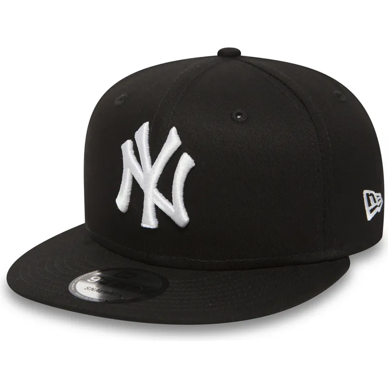 sort-justerbar-flad-kasket-9fifty-white-on-black-fra-new-york-yankees-mlb-af-new-era