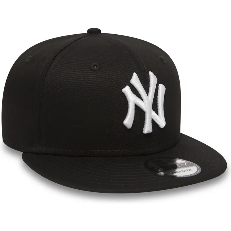 sort-justerbar-flad-kasket-9fifty-white-on-black-fra-new-york-yankees-mlb-af-new-era