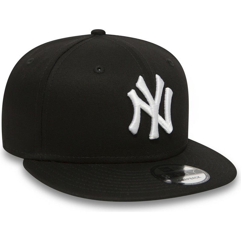 new-era-flat-brim-9fifty-white-on-black-new-york-yankees-mlb-black-snapback-cap