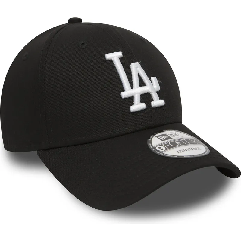 sort-justerbar-curved-9forty-essential-kasket-fra-los-angeles-dodgers-mlb-fra-new-era
