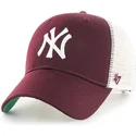 kasketter-buet-rod-snapback-granate-fra-new-york-yankees-mlb-af-47-brand