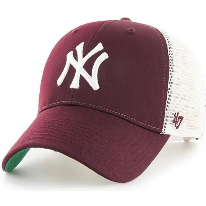kasketter-buet-rod-snapback-granate-fra-new-york-yankees-mlb-af-47-brand