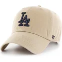 kasketter-buet-beige-justerbar-rem-caqui-negro-fra-los-angeles-dodgers-mlb-af-47-brand