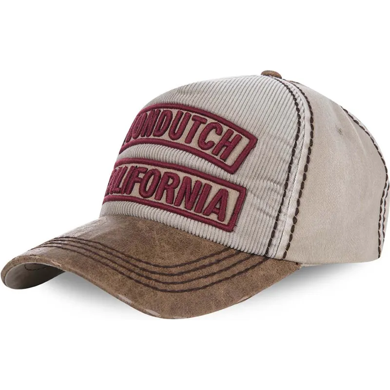 kasketter-buet-beige-justerbar-rem-af-von-dutch