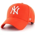 kasketter-buet-orange-justerbar-rem-brillante-fra-new-york-yankees-mlb-af-47-brand