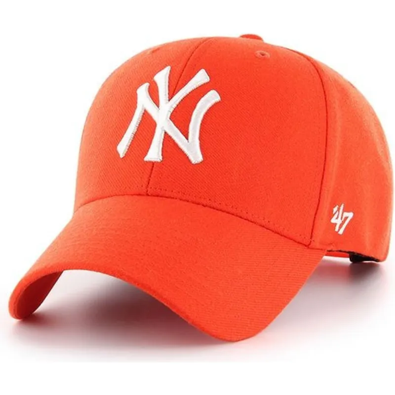 kasketter-buet-orange-justerbar-rem-brillante-fra-new-york-yankees-mlb-af-47-brand kasketter-buet-orange-justerbar-rem-brillante-fra-new-york-yankees-mlb-af-47-brand