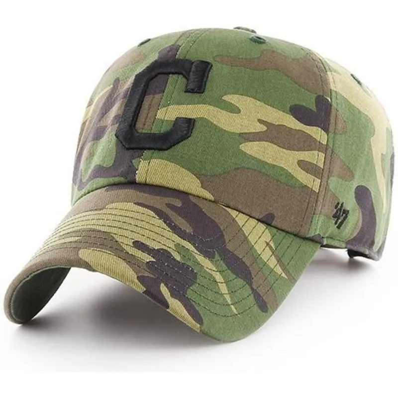 kasketter-buet-camouflage-justerbar-rem-negro-fra-cleveland-indians-mlb-af-47-brand kasketter-buet-camouflage-justerbar-rem-negro-fra-cleveland-indians-mlb-af-47-brand