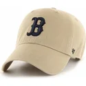 kasketter-buet-beige-justerbar-rem-negro-fra-boston-red-sox-mlb-af-47-brand