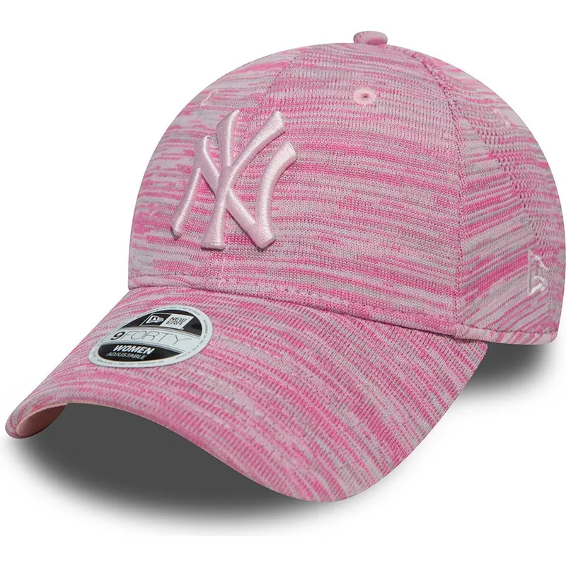 new-era-new-york-yankees-mlb-9forty-engineered-fit-justerbar-pink-kasket-med-buet-skygge-og-pink-logo