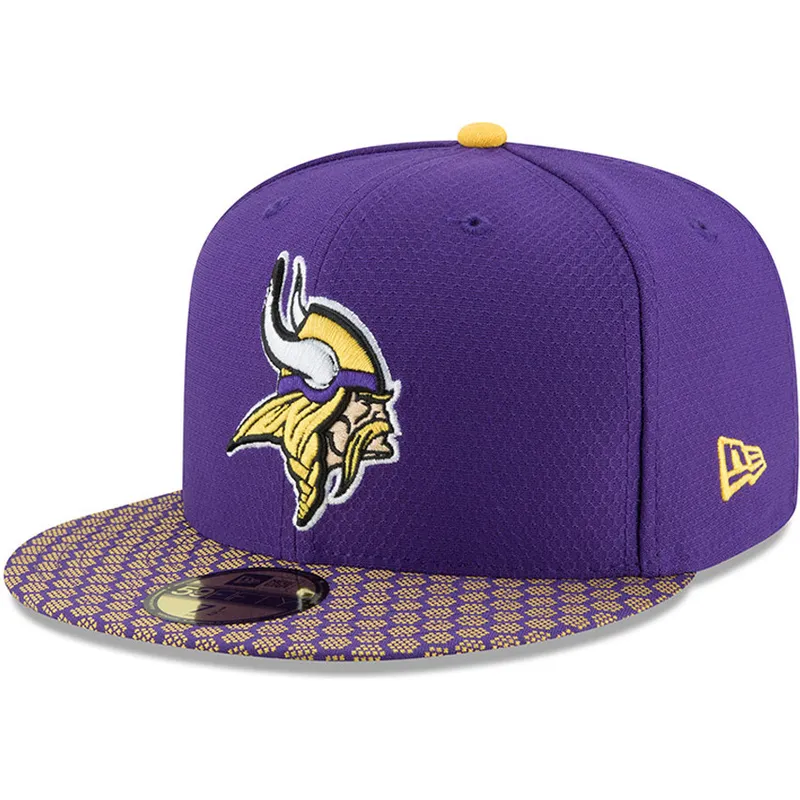 kasketter-flad-violet-tilpasset-59fifty-sideline-fra-minnesota-vikings-nfl-af-new-era
