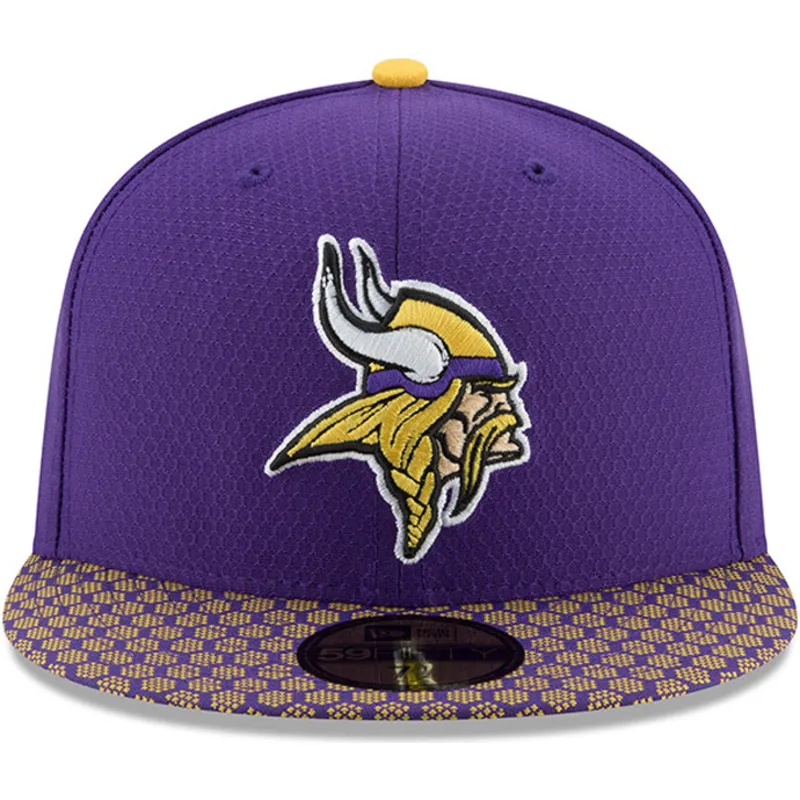 kasketter-flad-violet-tilpasset-59fifty-sideline-fra-minnesota-vikings-nfl-af-new-era