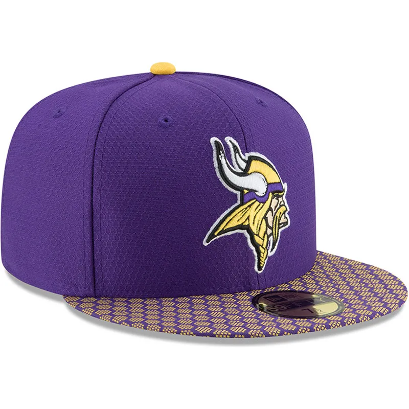 kasketter-flad-violet-tilpasset-59fifty-sideline-fra-minnesota-vikings-nfl-af-new-era