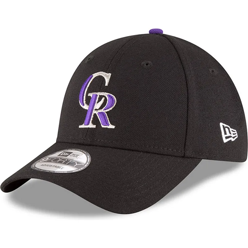 sort-justerbar-kurvet-kasket-9forty-the-league-fra-colorado-rockies-mlb-fra-new-era