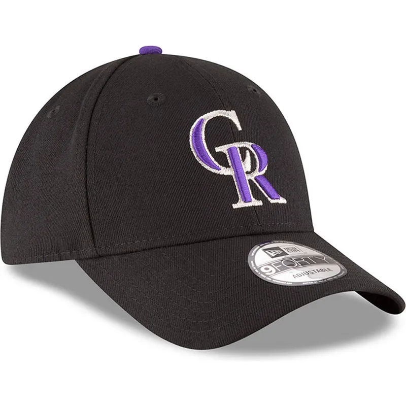 sort-justerbar-kurvet-kasket-9forty-the-league-fra-colorado-rockies-mlb-fra-new-era
