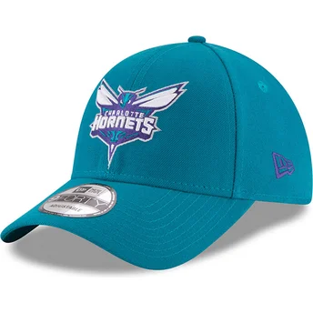 Blå justerbar kurvet kasket 9FORTY The League fra Charlotte Hornets NBA fra New Era