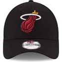 sort-justerbar-curved-kasket-9forty-the-league-fra-miami-heat-nba-fra-new-era