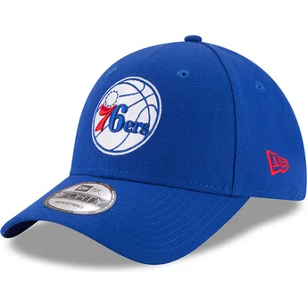 Justerbar blå kurvet kasket 9FORTY The League fra Philadelphia 76ers NBA fra New Era