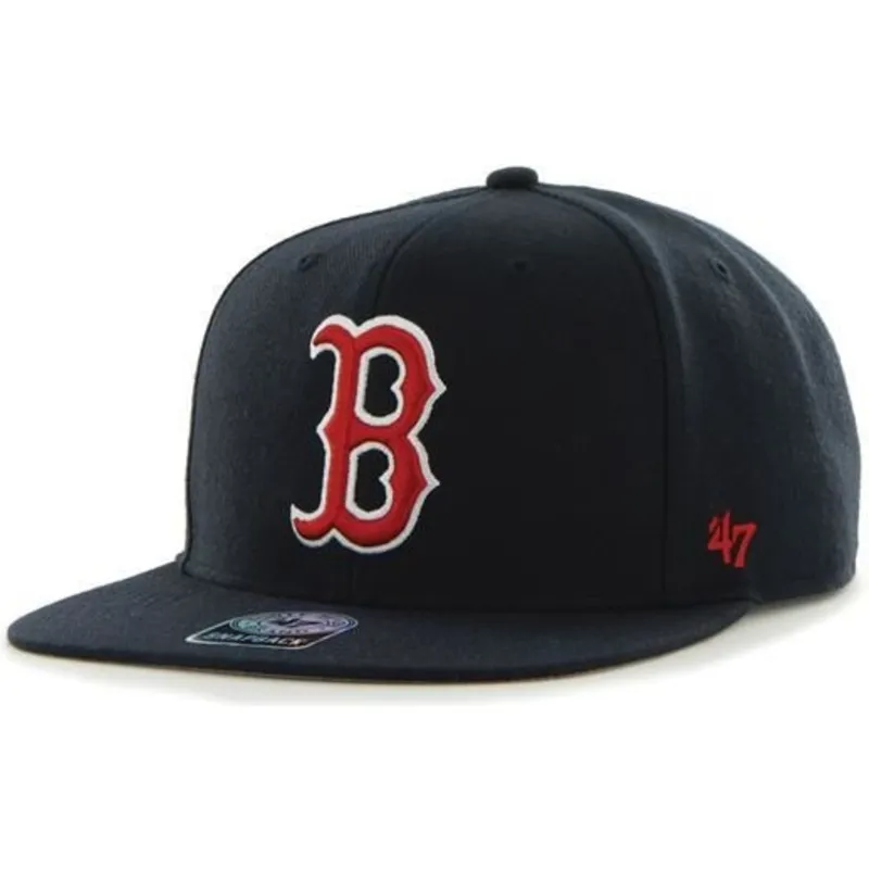 kasketter-flad-marinebla-snapback-fra-boston-red-sox-mlb-af-47-brand