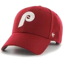 rod-justerbar-kasket-med-buet-skygge-og-klassisk-philadelphia-phillies-logo-mlb-mvp-cooperstown-fra-47-brand