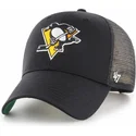 sort-trucker-kasket-med-gult-pittsburgh-penguins-nhl-mvp-branson-logo-fra-47-brand