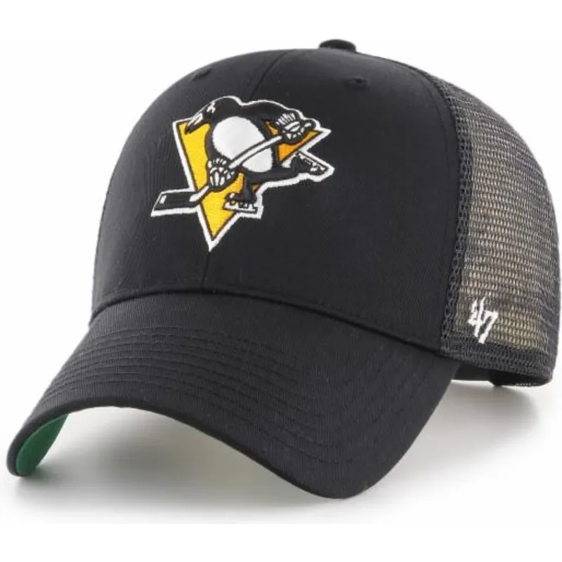 sort-trucker-kasket-med-gult-pittsburgh-penguins-nhl-mvp-branson-logo-fra-47-brand