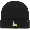 sort-hue-med-guldlogo-fra-los-angeles-dodgers-mlb-cuff-knit-metallic-fra-47-brand