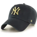 sort-buet-kasket-med-guldlogo-fra-new-york-yankees-mlb-clean-up-metallic-fra-47-brand