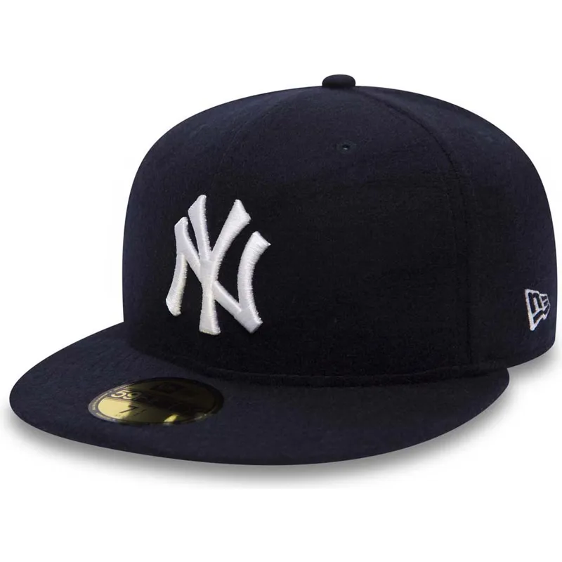 kasketter-flad-marinebla-tilpasset-59fifty-camel-hair-fra-new-york-yankees-mlb-af-new-era