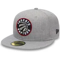 kasketter-flad-gra-tilpasset-59fifty-heather-fra-toronto-raptors-nba-af-new-era