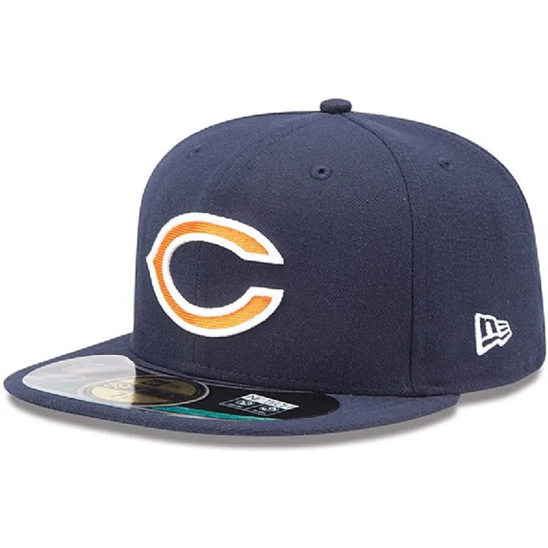 kasketter-flad-marinebla-tilpasset-59fifty-on-field-fra-chicago-bears-nfl-af-new-era