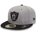 las-vegas-raiders-nfl-new-era-59fifty-reflekterende-heather-gra-og-sort-justerbar-flat-kasket