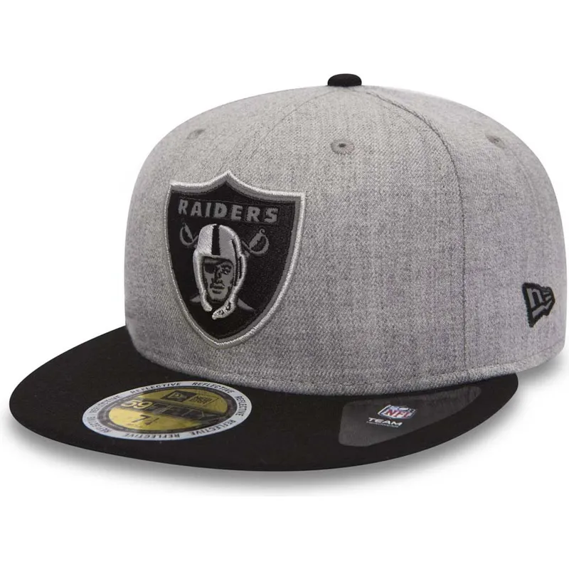 kasketter-flad-gra-tilpasset-59fifty-reflective-heather-fra-las-vegas-raiders-nfl-af-new-era