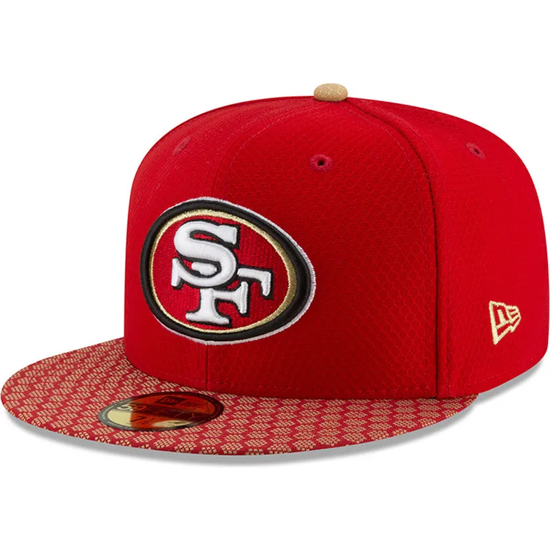 kasketter-flad-rod-tilpasset-59fifty-sideline-fra-san-francisco-49ers-nfl-af-new-era