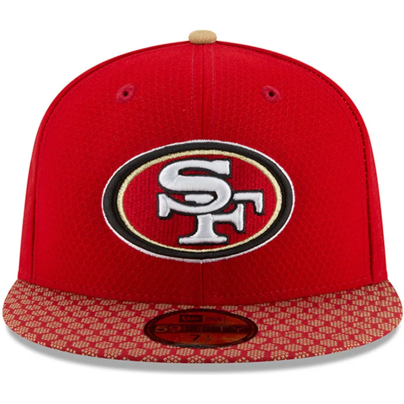 kasketter-flad-rod-tilpasset-59fifty-sideline-fra-san-francisco-49ers-nfl-af-new-era