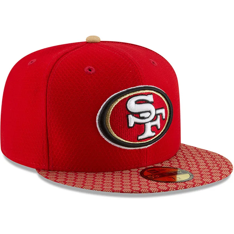kasketter-flad-rod-tilpasset-59fifty-sideline-fra-san-francisco-49ers-nfl-af-new-era