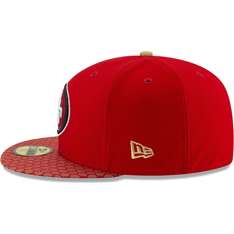 kasketter-flad-rod-tilpasset-59fifty-sideline-fra-san-francisco-49ers-nfl-af-new-era