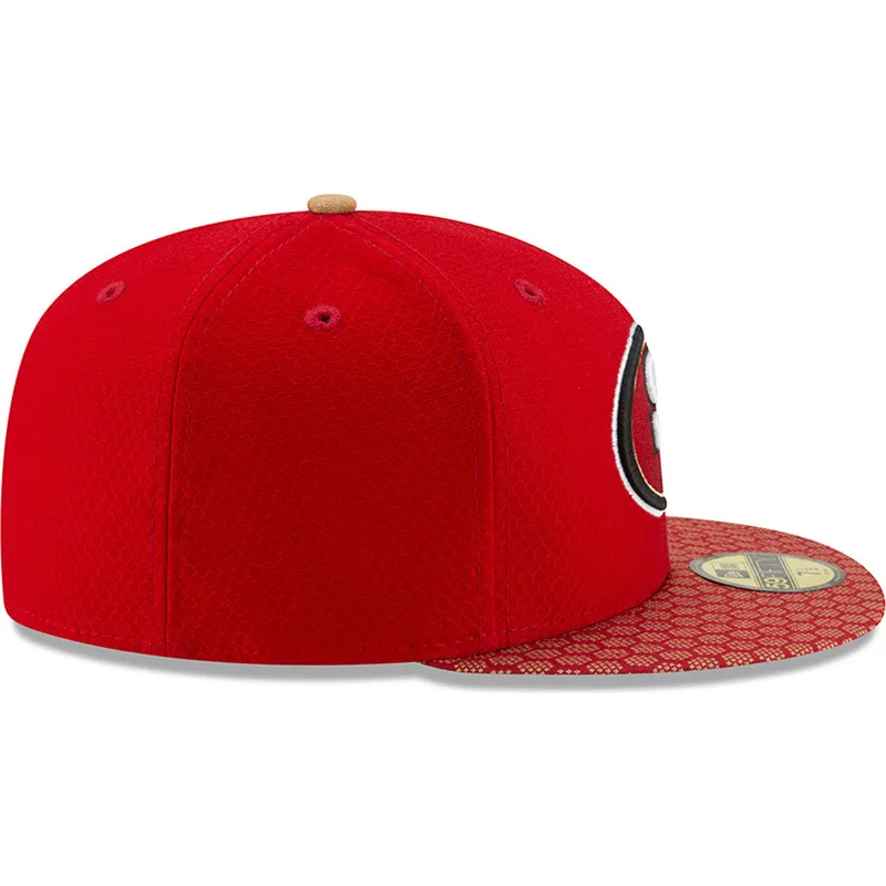 kasketter-flad-rod-tilpasset-59fifty-sideline-fra-san-francisco-49ers-nfl-af-new-era