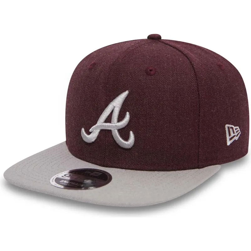 kasketter-flad-rod-snapback-9fifty-seasonal-heather-fra-atlanta-braves-mlb-af-new-era