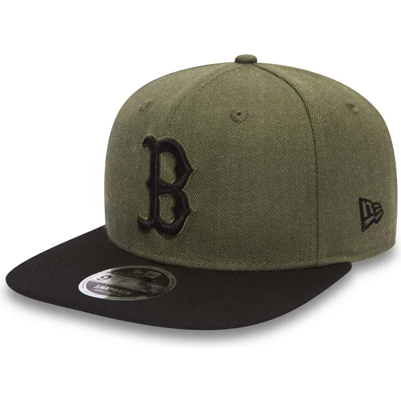 kasketter-flad-gron-snapback-9fifty-seasonal-heather-fra-boston-red-sox-mlb-af-new-era
